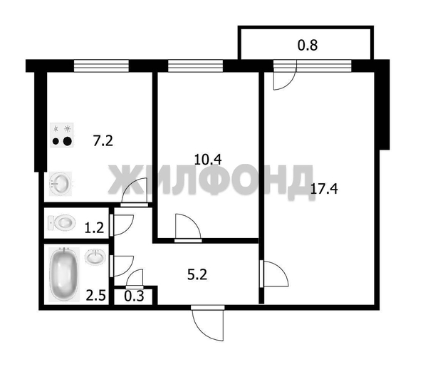 
  Продается 2-комн. квартира 44.2 м². Фото 8.