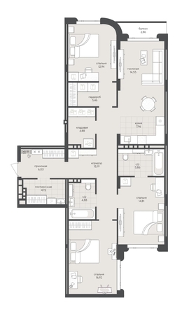 
  Продается 3-комн. квартира 117.06 м², в ЖК Новый Кедровый, дом 2. Фото 1.