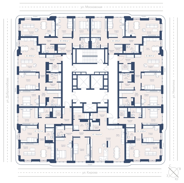 
  Продается 2-комн. квартира 69.08 м², в ЖК Виларт, дом 2. Фото 2.