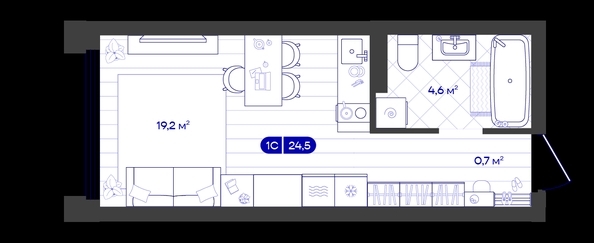 
  Продается студия 24.51 м², в ЖК Баланс, 4 очередь. Фото 1.