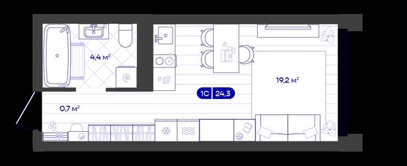 
  Продается студия 24.3 м², в ЖК Баланс, 4 очередь. Фото 1.