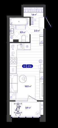 
  Продается студия 27.53 м², в ЖК Баланс, 4 очередь. Фото 1.