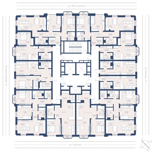 
  Продается 2-комн. квартира 68.52 м², в ЖК Виларт, дом 2. Фото 2.
