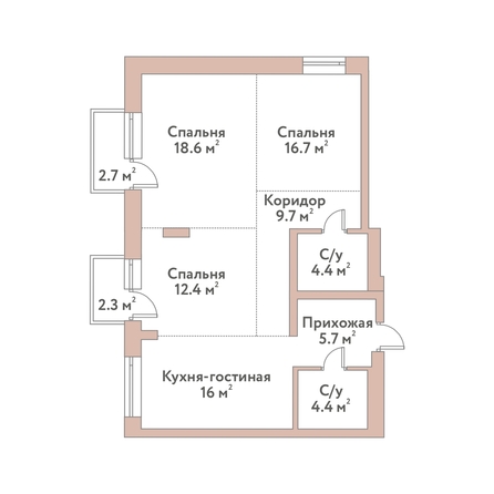
  Продается 2-комн. квартира 87.9 м², в ЖК Флора и Фауна, 18а. Фото 1.