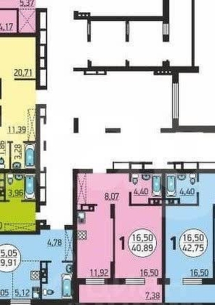 
  Продается 1-комн. квартира 40.89 м², в ЖК 25 лет октября, дом 1. Фото 18.