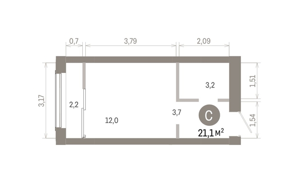 
  Продается студия 21.05 м², в ЖК Европейский берег, дом 46. Фото 1.