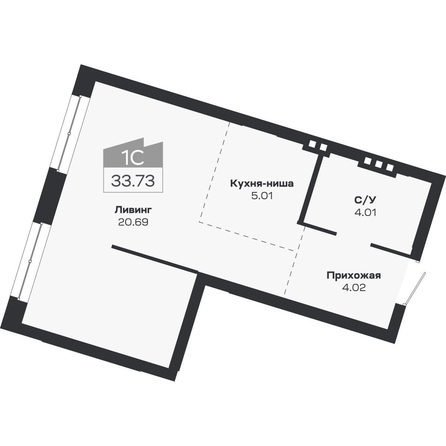 
  Продается 1-комн. квартира 33.5 м², в ЖК Базилик, дом 2. Фото 1.