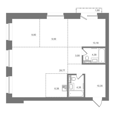 
  Продается 3-комн. квартира 91.61 м², в ЖК Спектр, дом 10. Фото 2.