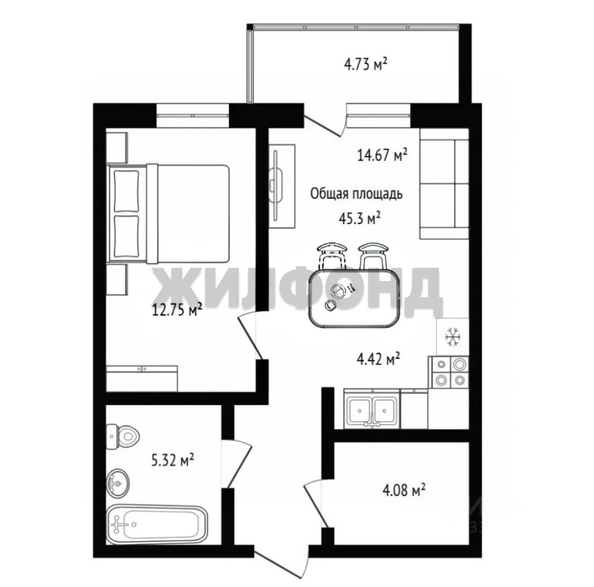 
  Продается 1-комн. квартира 45.6 м². Фото 20.