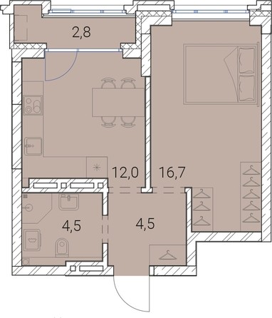 
   Продам 1-комнатную, 40.5 м², Тайм Сквер

. Фото 2.