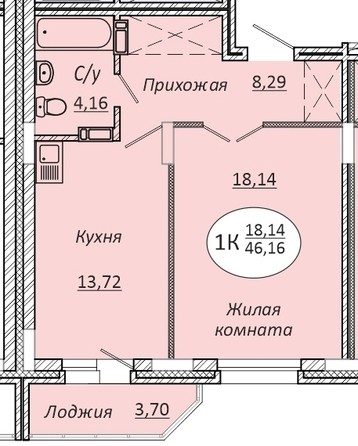 
   Продам 1-комнатную, 46.16 м², Комета - Октябрьский, б/с 1

. Фото 1.