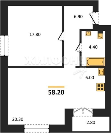 
   Продам 1-комнатную, 58.2 м², Promenade (Променад), дом 1

. Фото 1.