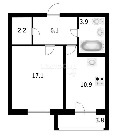 
   Продам 1-комнатную, 40.2 м², Краснообск, 113

. Фото 18.