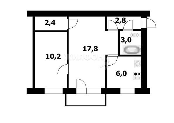 
   Продам 2-комнатную, 42.2 м², Народная ул, 1/1

. Фото 8.