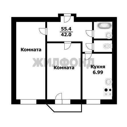 
   Продам 2-комнатную, 55.4 м², Гоголя ул, 219

. Фото 6.