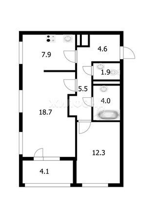 
   Продам 2-комнатную, 55 м², Красный пр-кт, 220

. Фото 11.