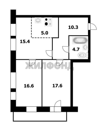 
   Продам 3-комнатную, 69.6 м², Ясный Берег ул, 10

. Фото 16.