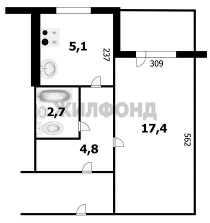 
   Продам 1-комнатную, 30 м², Адриена Лежена ул, 7/1

. Фото 15.