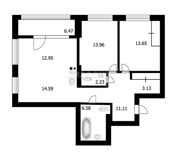
   Продам 2-комнатную, 78.9 м², Тесла ул, 24

. Фото 3.