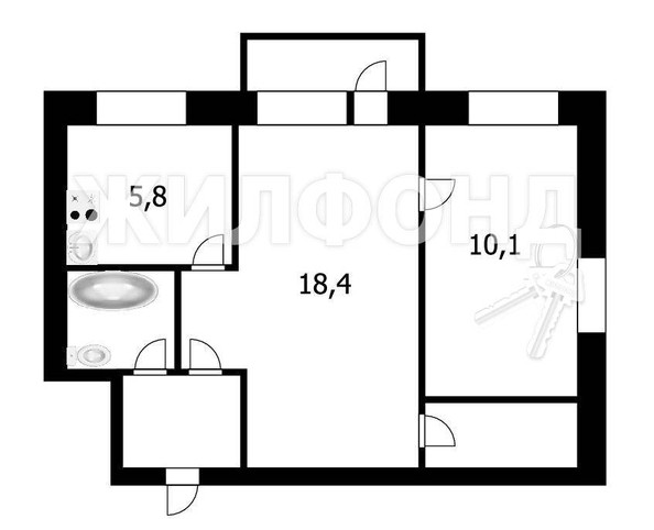 
   Продам 2-комнатную, 41.9 м², Пермитина ул, 6

. Фото 10.