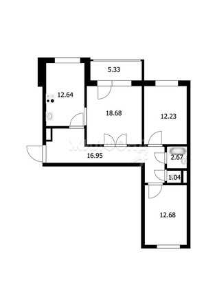 
   Продам 3-комнатную, 77 м², 2-й (4 мкр.) кв-л, 204

. Фото 17.