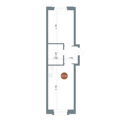 
  Продается 2-комн. квартира, 42.62 м², ЖК 19/56 Кварталы Телецентра, сек 6
. Фото 1.