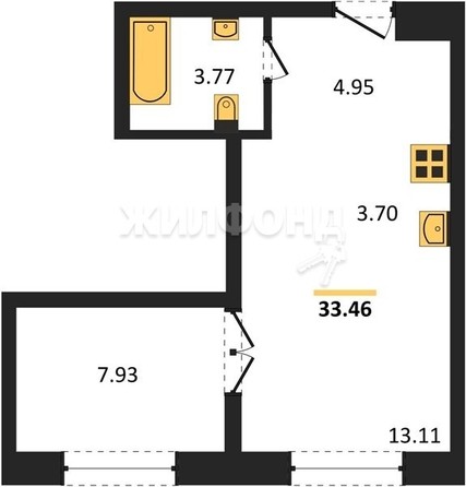 
   Продам 1-комнатный апартамент, 32.93 м², IQ Aparts

. Фото 1.