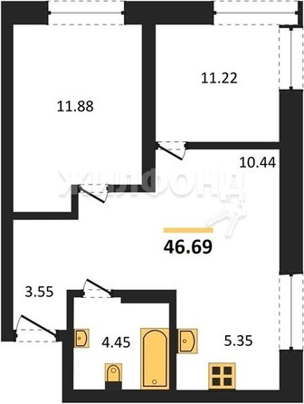 
   Продам 2-комнатный апартамент, 46.69 м², IQ Aparts

. Фото 1.