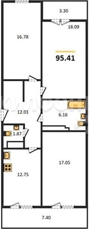 
   Продам 3-комнатную, 95.41 м², Сакура парк, дом 1, сек 2

. Фото 1.