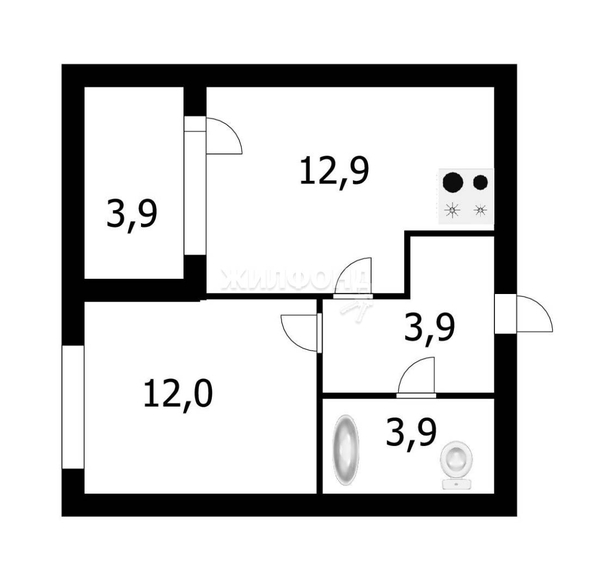 
   Продам 1-комнатную, 36.6 м², Тайгинская ул, 39

. Фото 1.