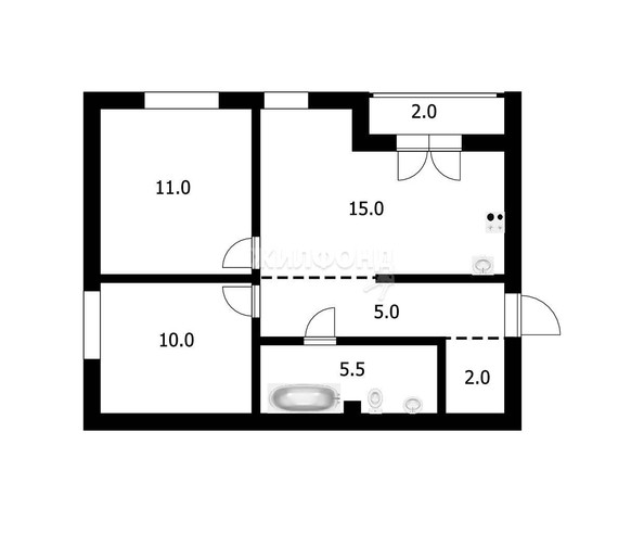 
   Продам 2-комнатную, 49.7 м², Красный пр-кт, 323/4

. Фото 16.