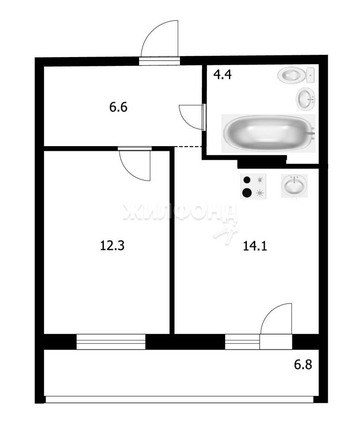 
   Продам 2-комнатную, 39.2 м², Октябрьская ул, 5

. Фото 17.