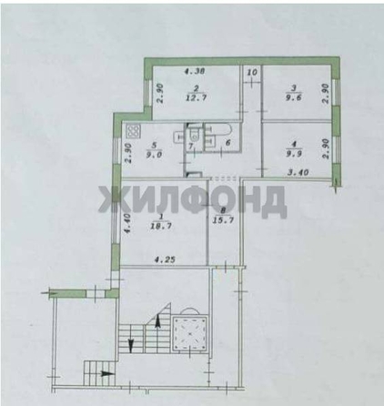 
   Продам 4-комнатную, 80.2 м², В. Высоцкого ул, 5

. Фото 34.