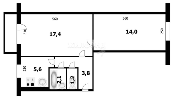 
   Продам 2-комнатную, 45.6 м², Пархоменко ул, 18

. Фото 13.