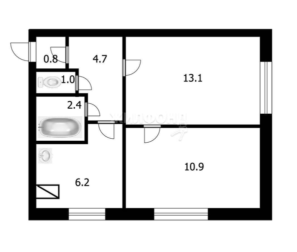 
   Продам 2-комнатную, 39.1 м², Вокзальная ул, 14/2

. Фото 9.