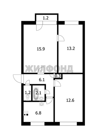 
   Продам 3-комнатную, 57.8 м², Титова ул, 39

. Фото 31.