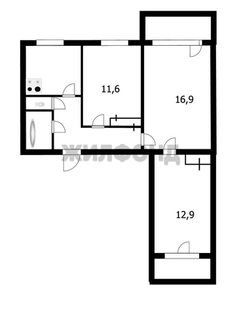 
   Продам 3-комнатную, 59.8 м², Гусинобродское ш, 11

. Фото 9.