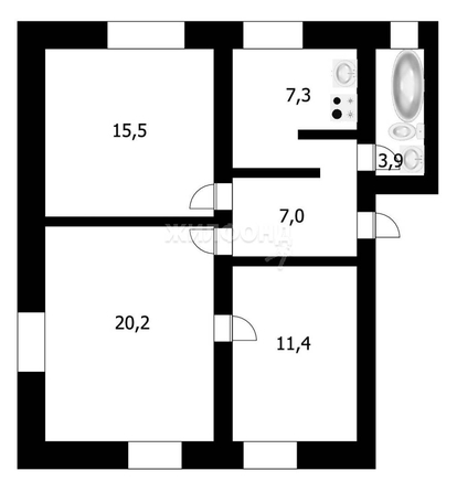 
   Продам 3-комнатную, 65.3 м², Флотская ул, 3

. Фото 11.