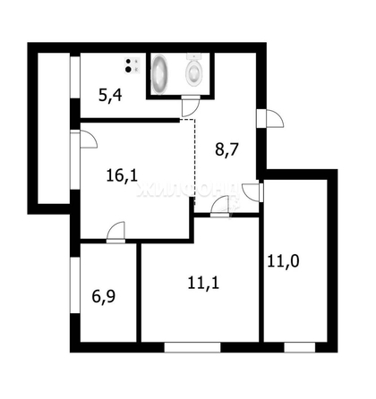 
   Продам 4-комнатную, 62.6 м², Учительская ул, 24

. Фото 2.