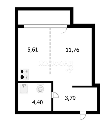 
   Продам 1-комнатную, 25.5 м², Василия Клевцова ул, 3

. Фото 16.