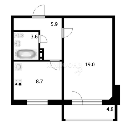 
   Продам 1-комнатную, 37.2 м², Спортивная ул, 9/2

. Фото 13.