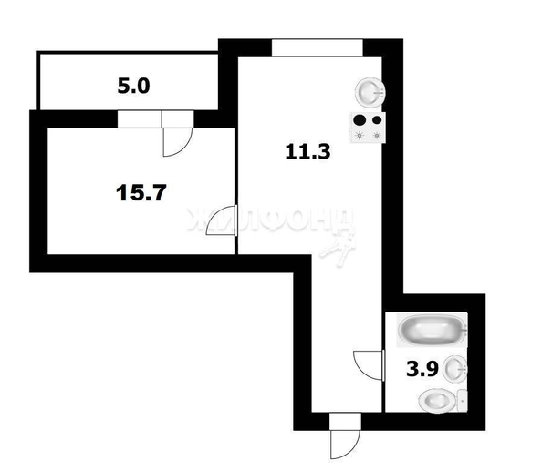 
   Продам 1-комнатную, 36.2 м², 1-я Шоссейная ул, 62

. Фото 11.