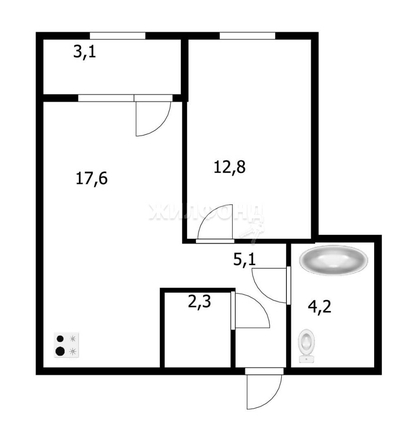 
   Продам 2-комнатную, 42.1 м², 1-я Чулымская ул, 19/1

. Фото 1.