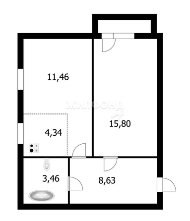 
   Продам 2-комнатную, 44.1 м², Рубежная ул, 56

. Фото 19.