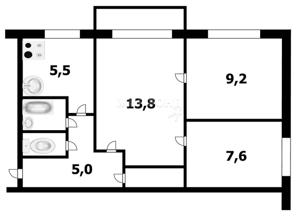 
   Продам 3-комнатную, 48 м², Петухова ул, 108

. Фото 17.