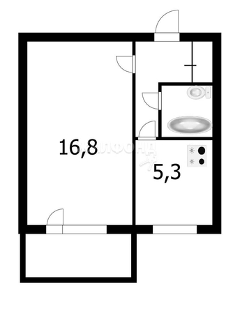 
   Продам 1-комнатную, 29.6 м², Связистов ул, 139

. Фото 10.