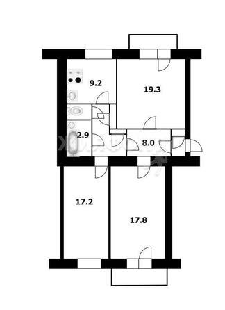 
   Продам 3-комнатную, 79 м², Восход ул, 18

. Фото 22.