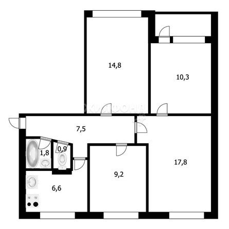 
   Продам 4-комнатную, 68.9 м², 1-я Механическая ул, 2/1

. Фото 23.