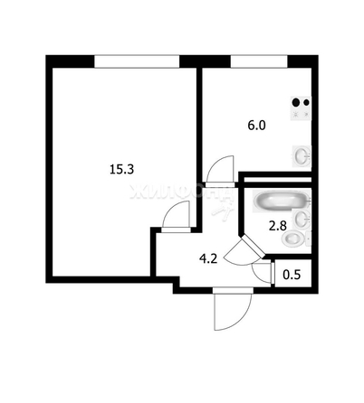 
   Продам 1-комнатную, 28.8 м², Зорге ул, 93/1

. Фото 3.