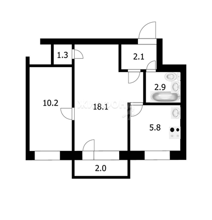 
   Продам 2-комнатную, 40.4 м², Новогодняя ул, 17

. Фото 5.